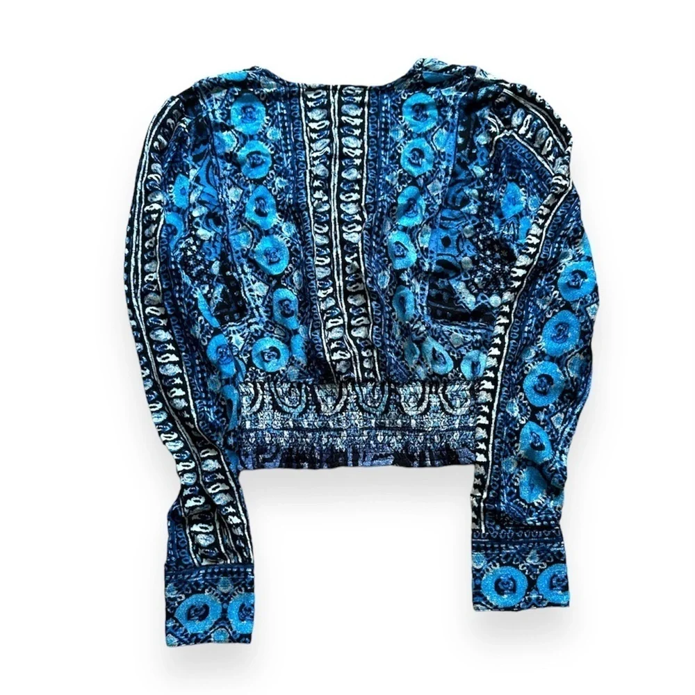 FREE PEOPLE WILD & FREE PAISLEY LONG SLEEVE TOP